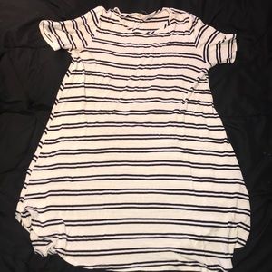 striped black and white dress